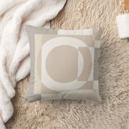 Beige Geometric Blocks Minimalist Home Decor Cushion