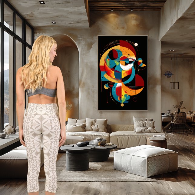 Beige Geometric Harmony – Minimal Elegant Pattern Capri Leggings (Creator Uploaded)