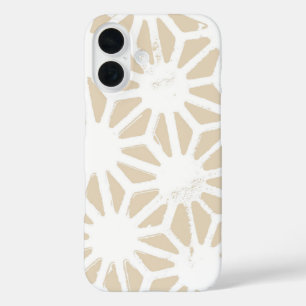 Beige geometric pattern iPhone 16 case