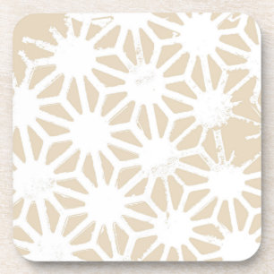 Beige geometric pattern coaster