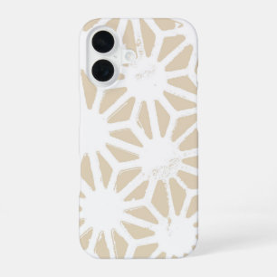 Beige geometric pattern iPhone 16 case