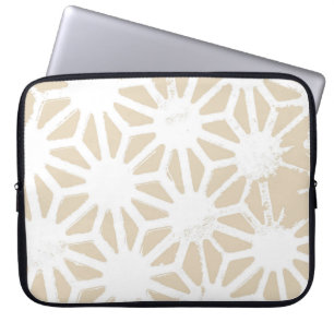 Beige geometric pattern laptop sleeve