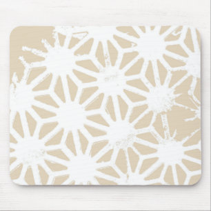 Beige geometric pattern mouse mat