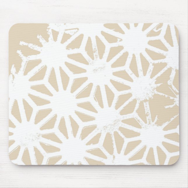 Beige geometric pattern mouse mat (Front)