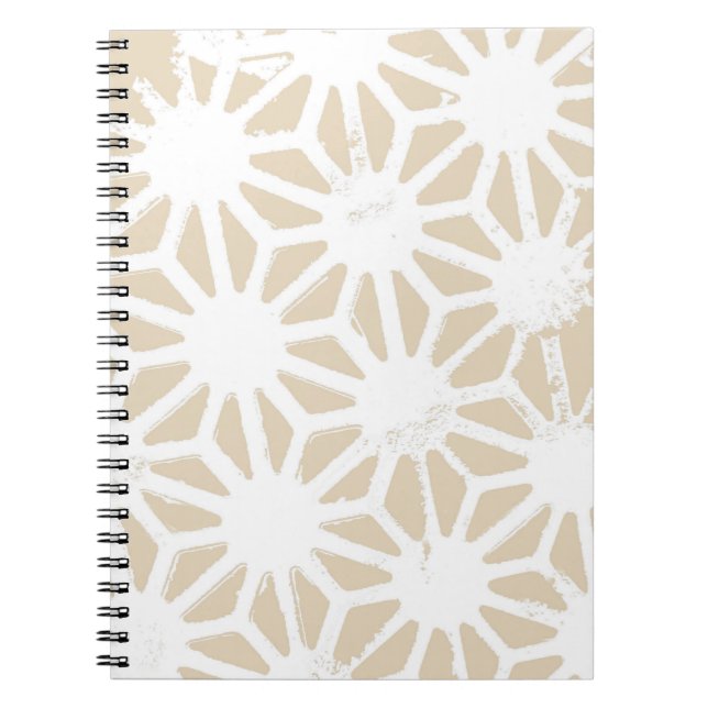 Beige geometric pattern notebook (Front)