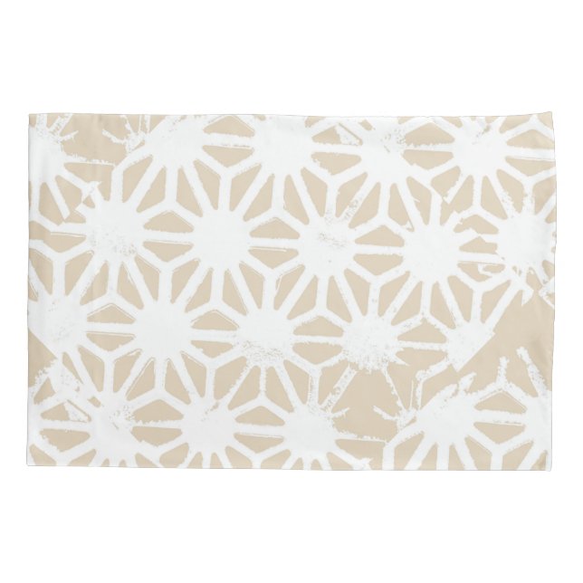Beige geometric pattern pillowcase (Back)