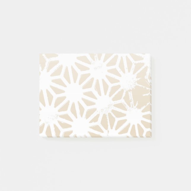 Beige geometric pattern post-it notes (Front)