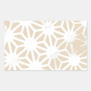 Beige geometric pattern rectangular sticker