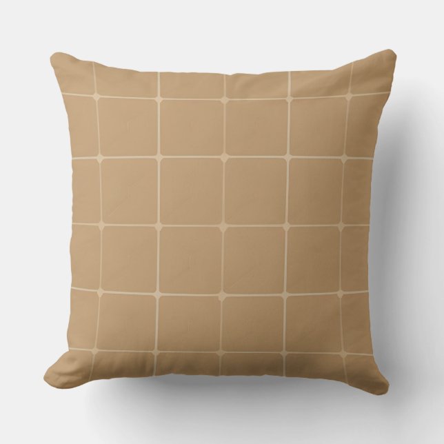 🟫Beige Geometric Tile Modern Pattern Home Decor✨ Cushion (Front)