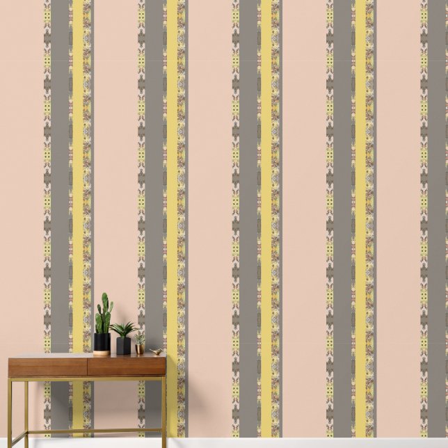 beige geometric wallpaper (Hallway)