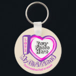 Beige Gift I love My Girlfriend Birthday Key Ring<br><div class="desc">Beige Gift I love My Girlfriend Birthday</div>