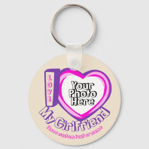 Beige Gift I love My Girlfriend Birthday Key Ring