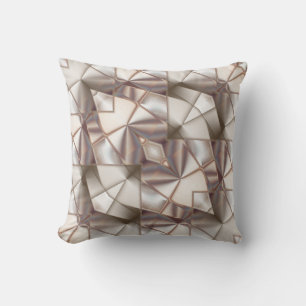 Beige gigantic silky flower, virtual weird drawing cushion