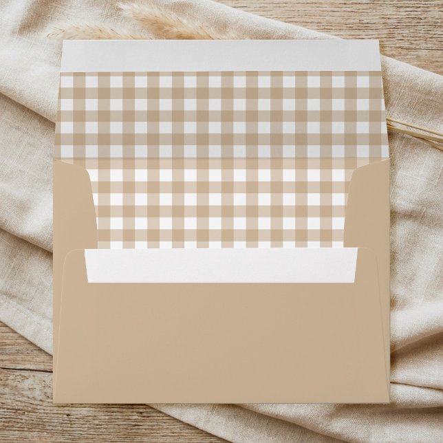 Beige Gingham Plaid Envelope (Creator Uploaded)