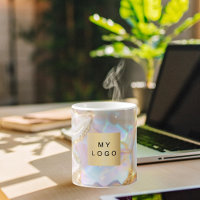 Beige gold agate holograpgic business logo