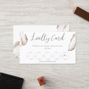 Beige & Gold Business Loyalty Card