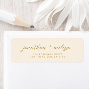 Beige & Gold Calligraphy Script Wedding Address