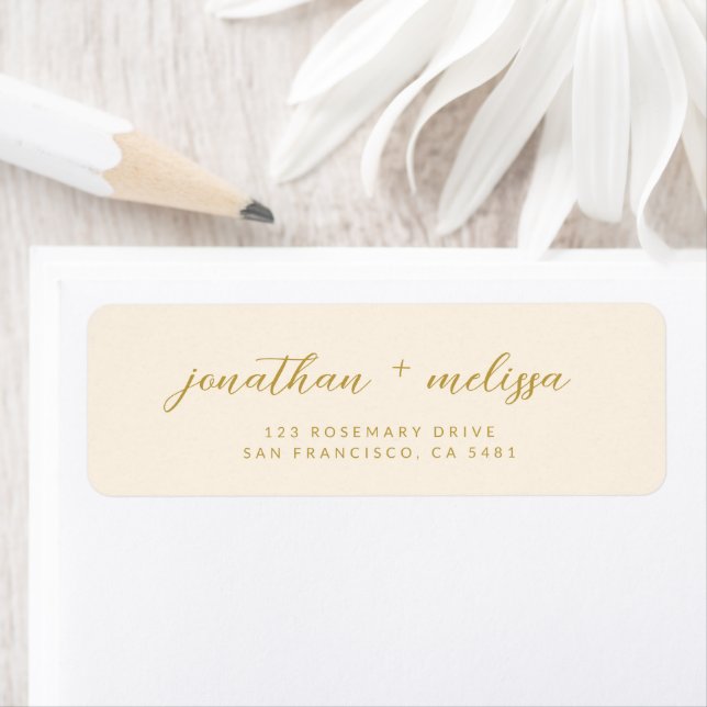 Beige & Gold Calligraphy Script Wedding Address  (Insitu)