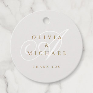 Beige gold elegant classic calligraphy thank you f favour tags