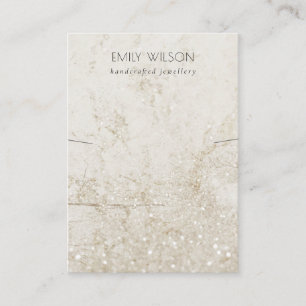 Beige Gold Marble Glitter Necklace Band Display Business Card