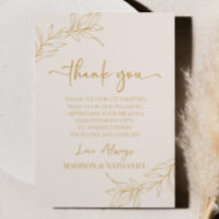 Beige Gold Minimal Minimalist Branch Leaf Wedding