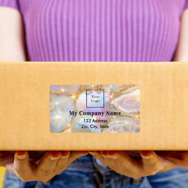 Beige gold opal logo return address shipping (Creator Uploaded)