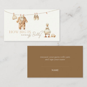 Beige Goose Mummy Belly Guessing Game Enclosure Card