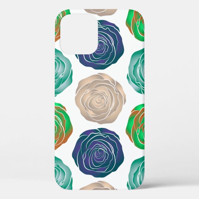 Beige,  green and violet floral seamless pattern.  Case-Mate iPhone case (Back)