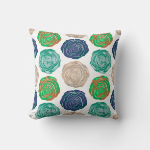 Beige, green and violet floral seamless pattern. cushion