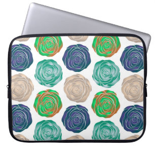 Beige,  green and violet floral seamless pattern.  laptop sleeve