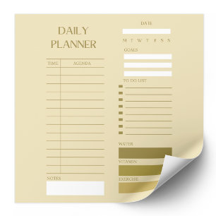 Beige & Green Daily Planner To-Do List Notepad