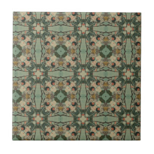 Beige Greens Trellis   Tile