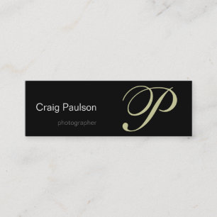 Beige Grey Black White Photography Business Card