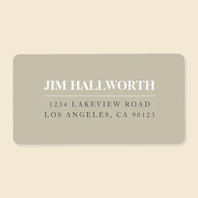 Beige Grey & White Modern Return Address Label (Creator Uploaded)