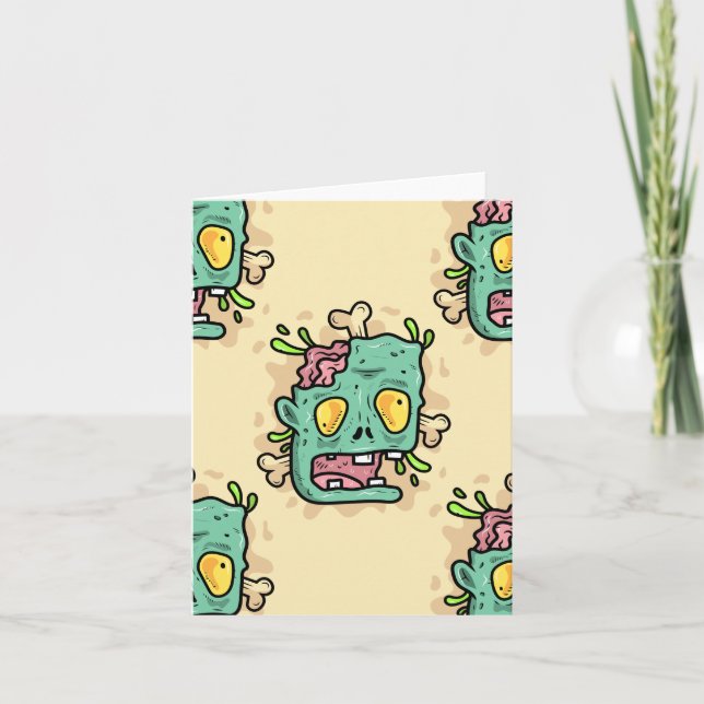 beige halloween zombie invitation (Front)