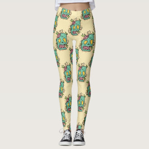 beige halloween zombie leggings