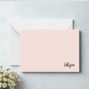 Beige Handwritten Name Note Cards
