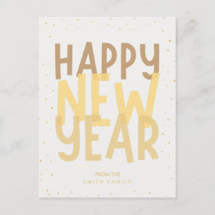 Beige Happy New Year Postcard