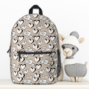 Beige Hearts Backpack