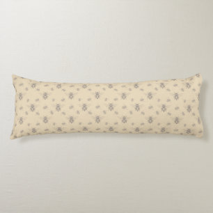 Beige Honey Bee French Country Vintage Rustic Body Cushion