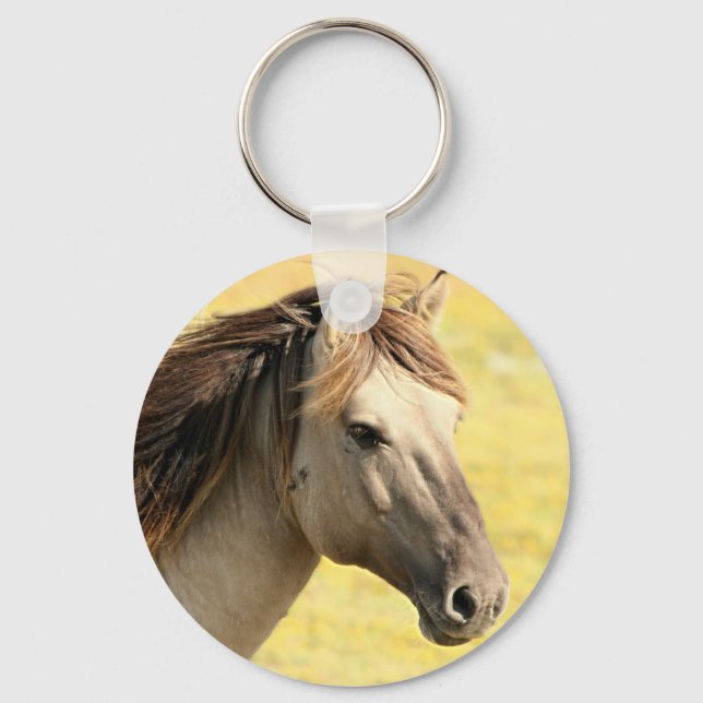 Beige Horse Profile Key Ring (Front)