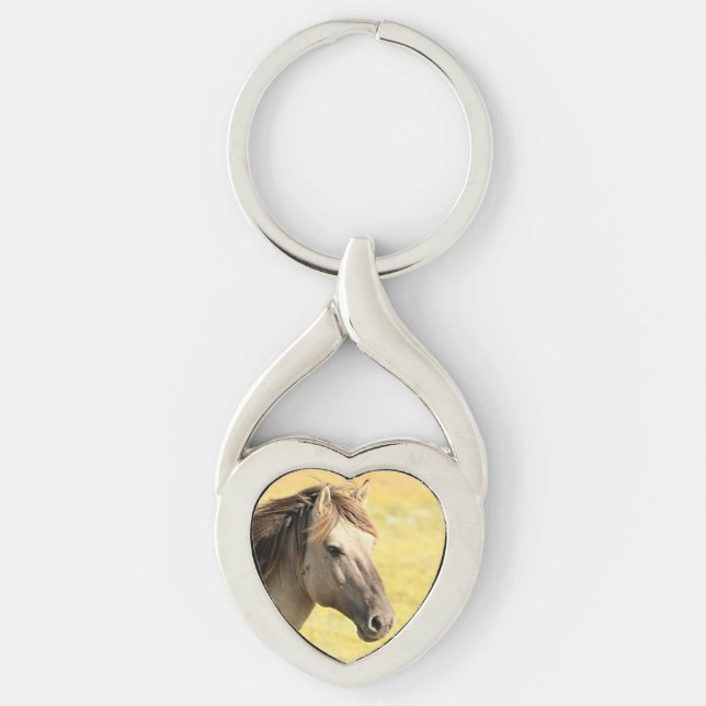 Beige Horse Profile Key Ring (Front)