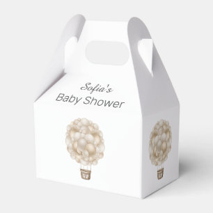 Beige Hot Air Balloon Boho Baby Shower Favour Box