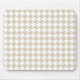 Beige Houndstooth Pattern Mouse Mat