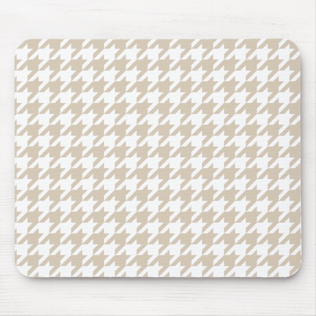 Beige Houndstooth Pattern Mouse Mat (Front)