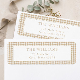 Beige Houndstooth Return Address