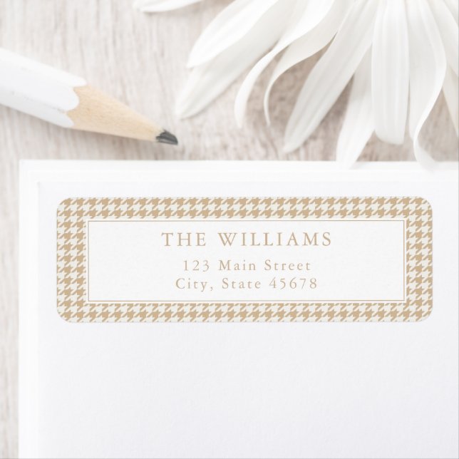 Beige Houndstooth Return Address (Insitu)