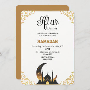 Beige Iftar dinner party Ramadan 2025 Invitation