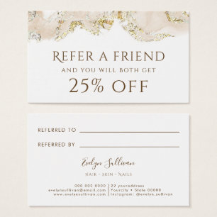 beige ink referral card