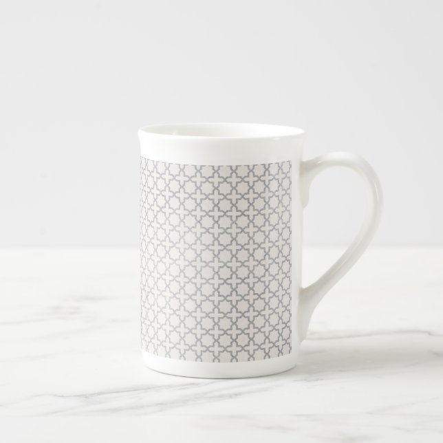 Beige Islamic geometric pattern Bone China Mug (Right)